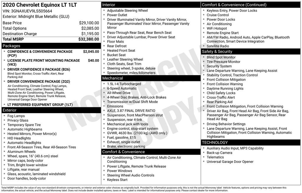 Used 2020 Chevrolet Equinox LT image 36