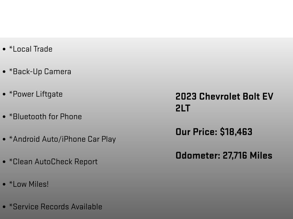 Used 2023 Chevrolet Bolt LT w/ Infotainment Package image 12