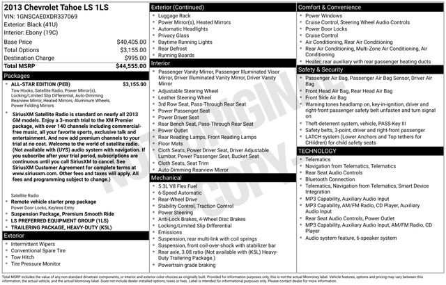 Used 2013 Chevrolet Tahoe LS w/ All-Star Edition RWD image 4