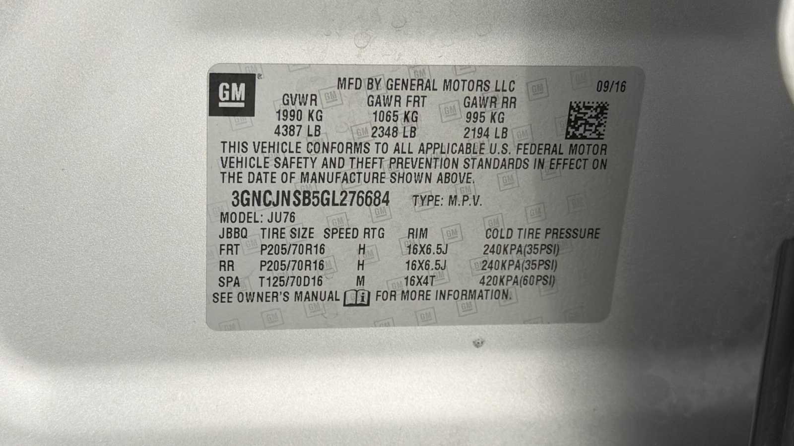 Used 2016 Chevrolet Trax LS w/ LPO, Protection Package image 11