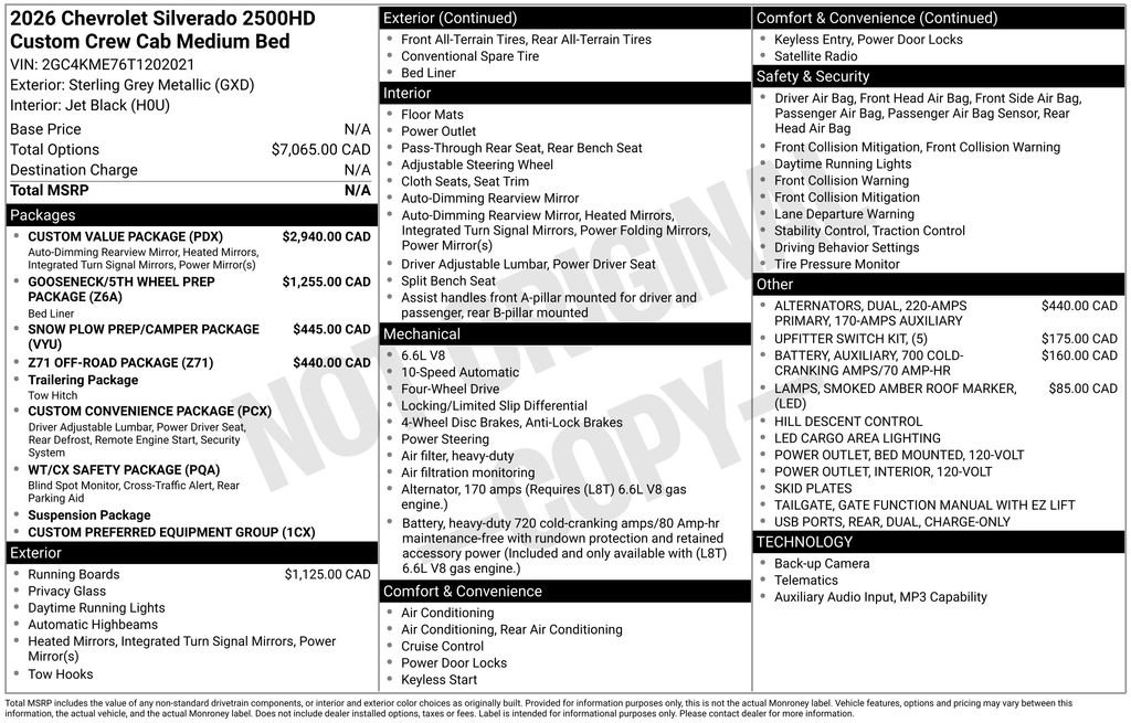 New 2026 Chevrolet Silverado 2500 Custom w/ Custom Value Package AWD/4WD image 3