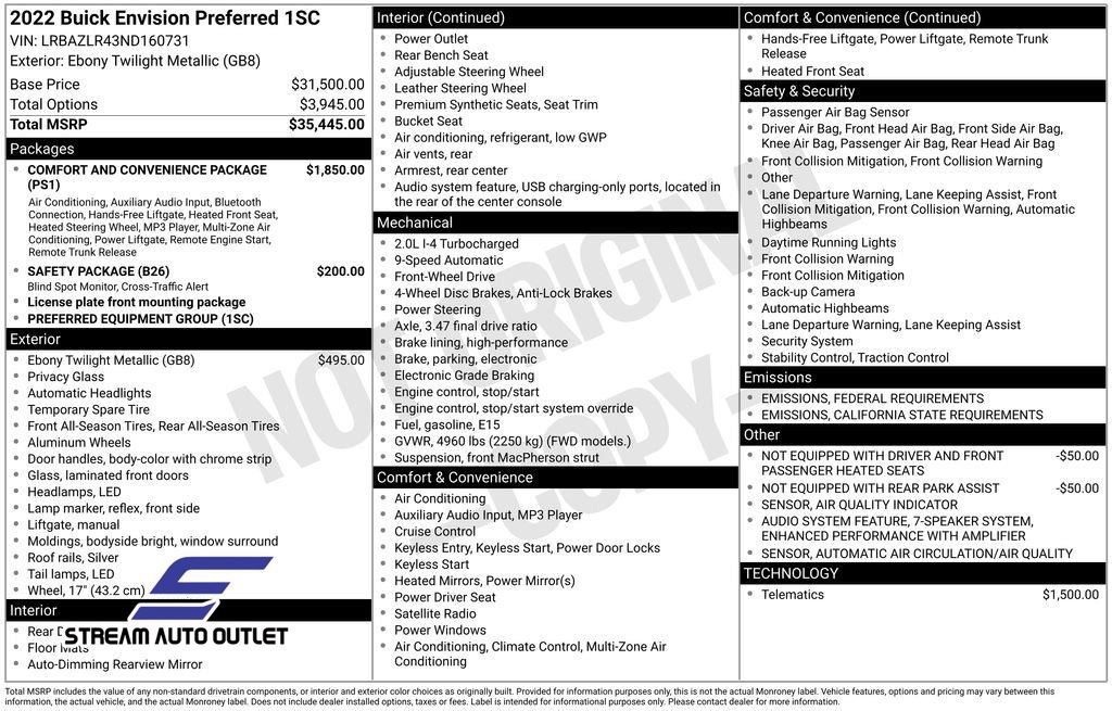 Used 2022 Buick Envision Preferred image 38