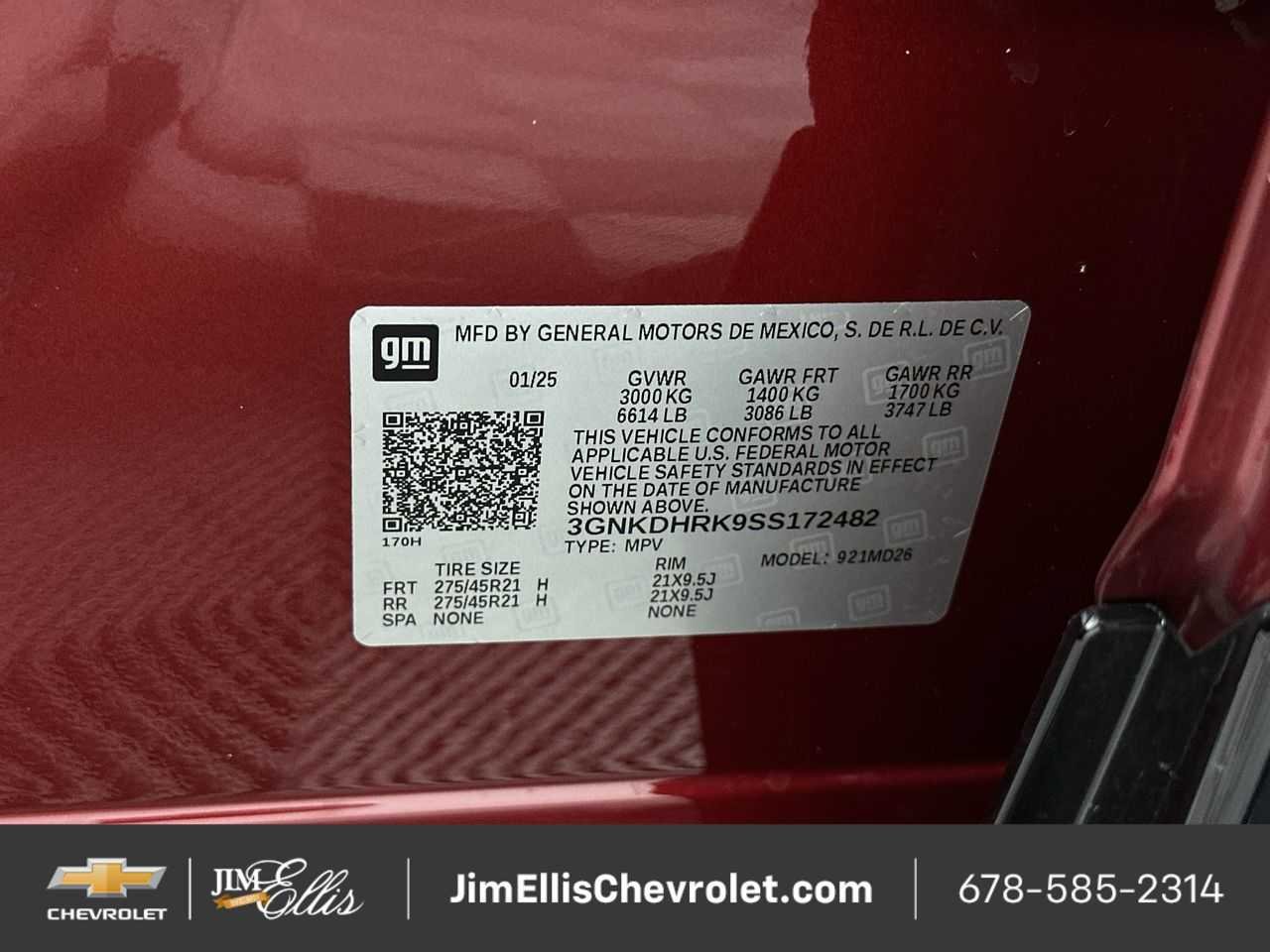 Certified 2025 Chevrolet Blazer EV RS RWD image 33