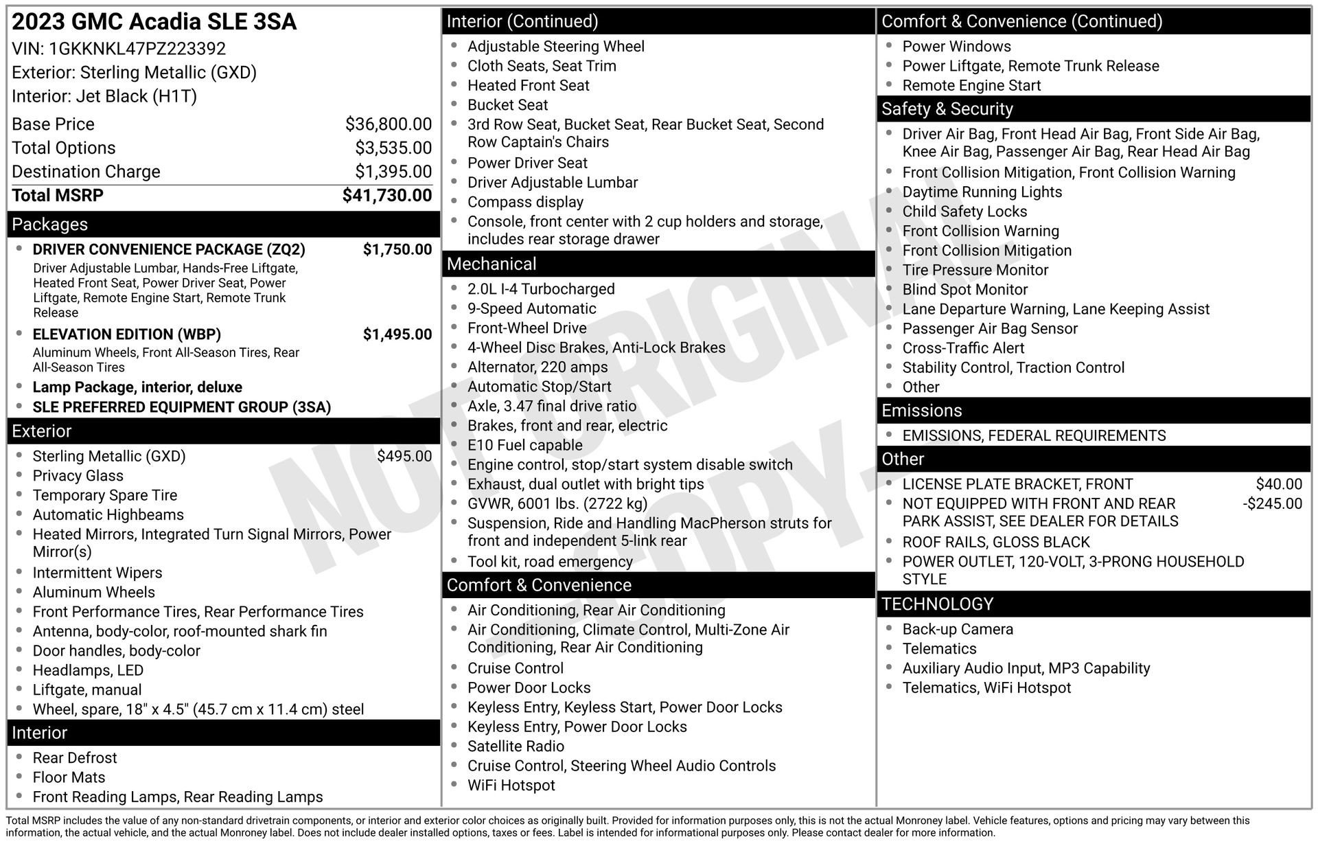 Certified 2023 GMC Acadia SLE w/ Driver Convenience Package image 4