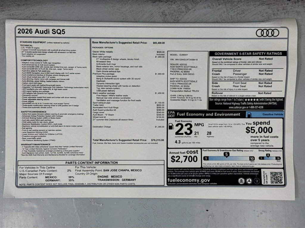 New 2026 Audi SQ5 Premium Plus AWD/4WD image 9