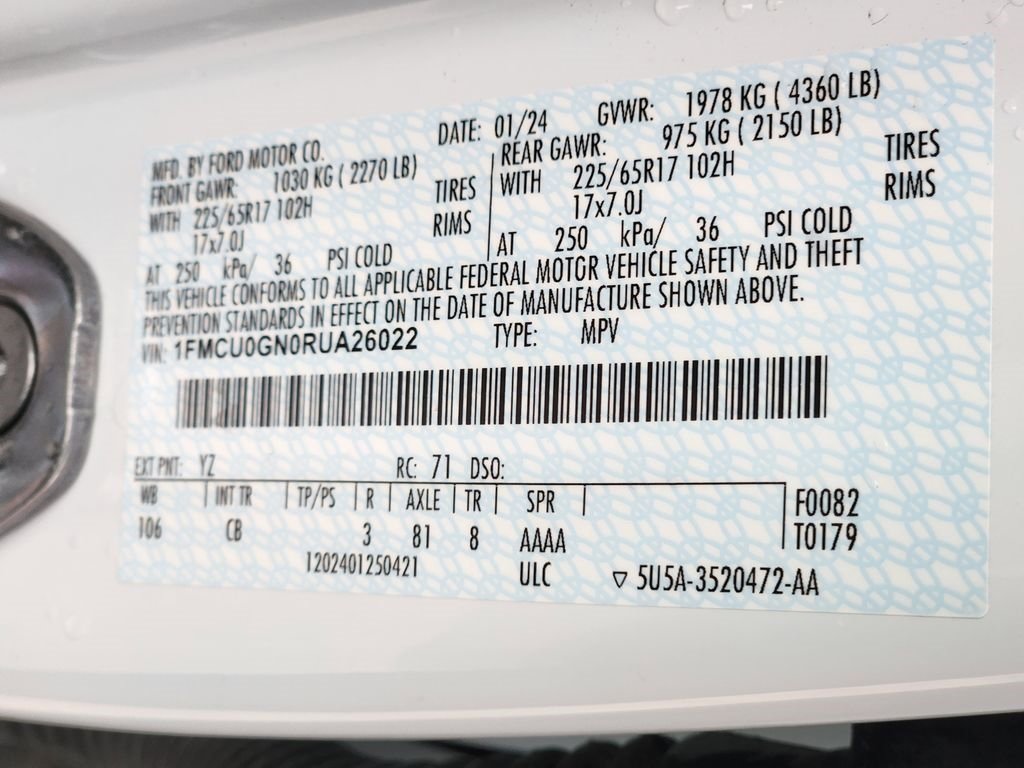 Used 2024 Ford Escape Active w/ Cold Weather Package FWD image 33