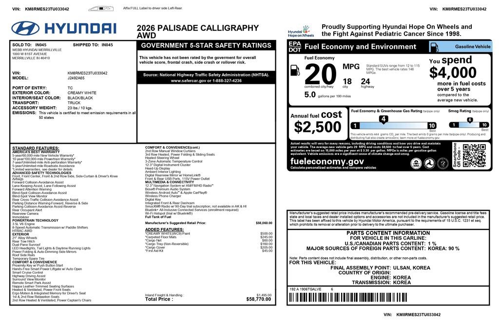 Used 2026 Hyundai Palisade Calligraphy AWD/4WD image 6