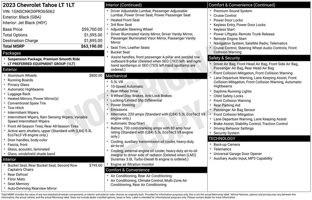 Used 2023 Chevrolet Tahoe LT RWD image 6