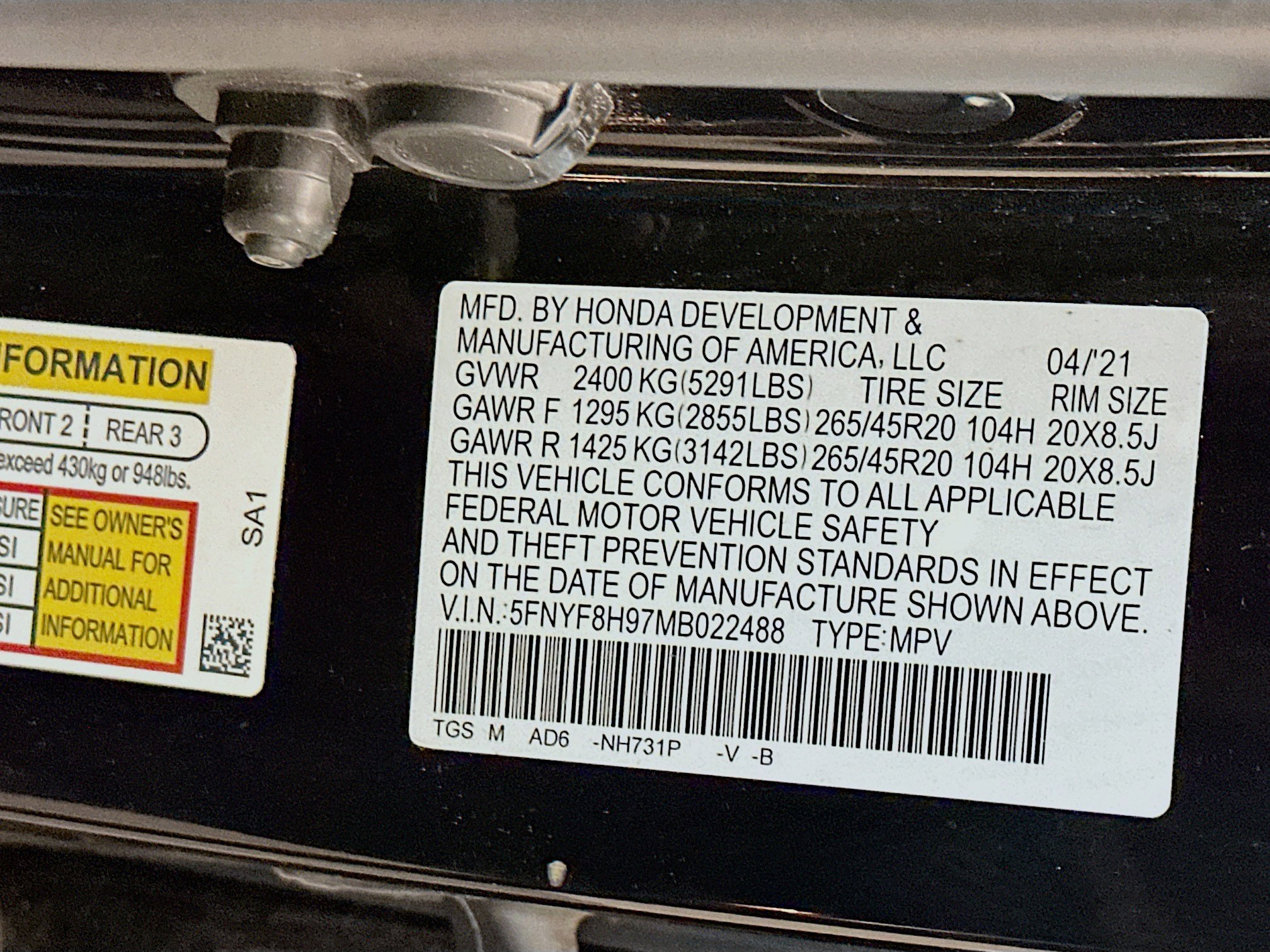 Used 2021 Honda Passport Touring image 12