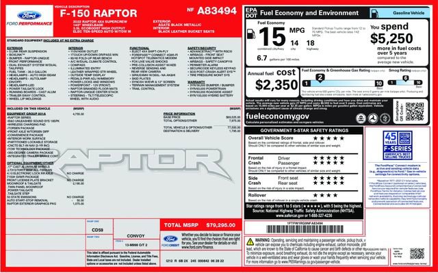 Used 2022 Ford F150 Raptor w/ Equipment Group 801A High image 5