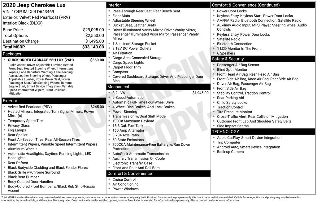 Used 2020 Jeep Cherokee Latitude Lux w/ Quick Order Package 26H Lux image 10