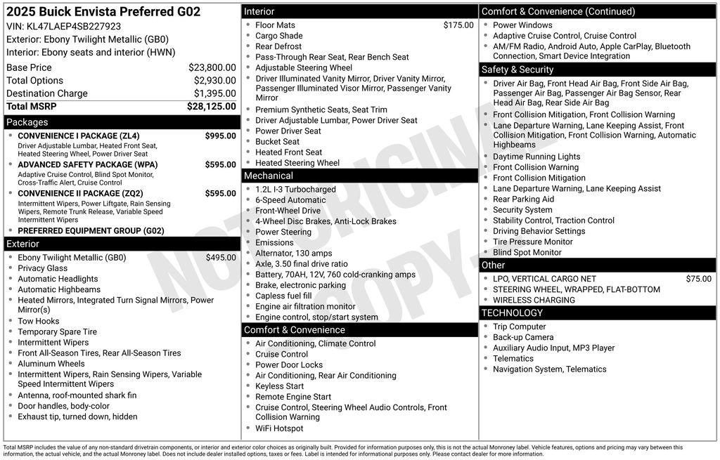 New 2025 Buick Envista Preferred w/ Convenience I Package image 4