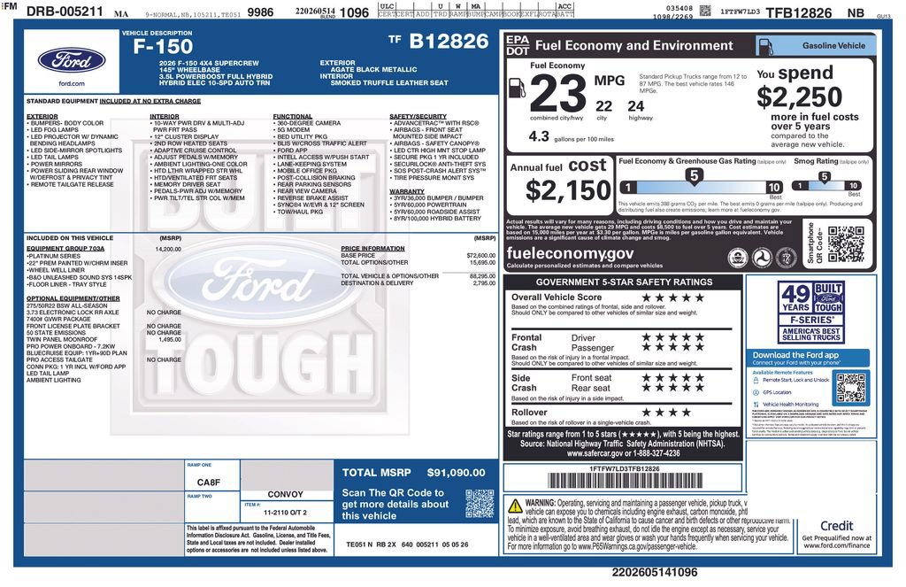 New 2026 Ford F150 Platinum w/ Equipment Group 703A Plus AWD/4WD image 22