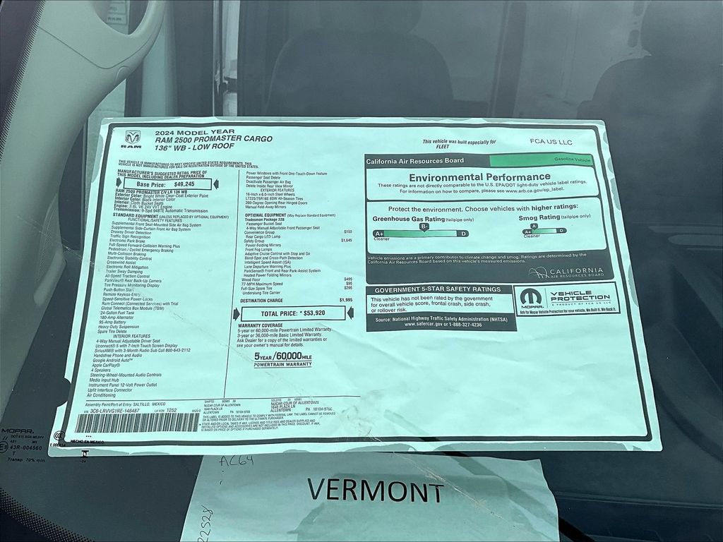 New 2024 RAM ProMaster 2500 w/ Safety Group image 18