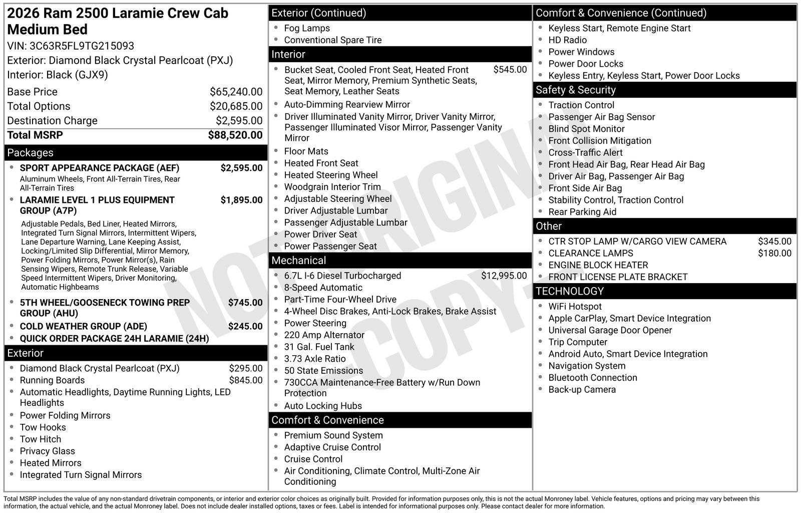 New 2026 RAM 2500 Laramie w/ Sport Appearance Package image 26