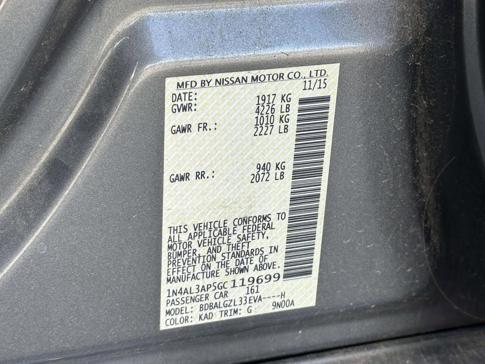 Used 2016 Nissan Altima 2.5 S w/ Power Driver Seat Package FWD image 10