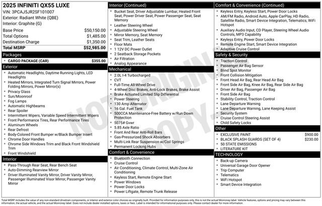 Used 2025 INFINITI QX55 Luxe w/ Cargo Package image 39