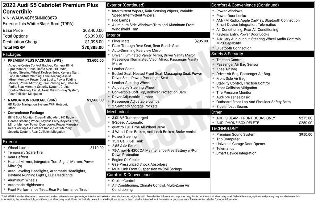 Used 2022 Audi S5 Premium Plus w/ Premium Plus Package image 39