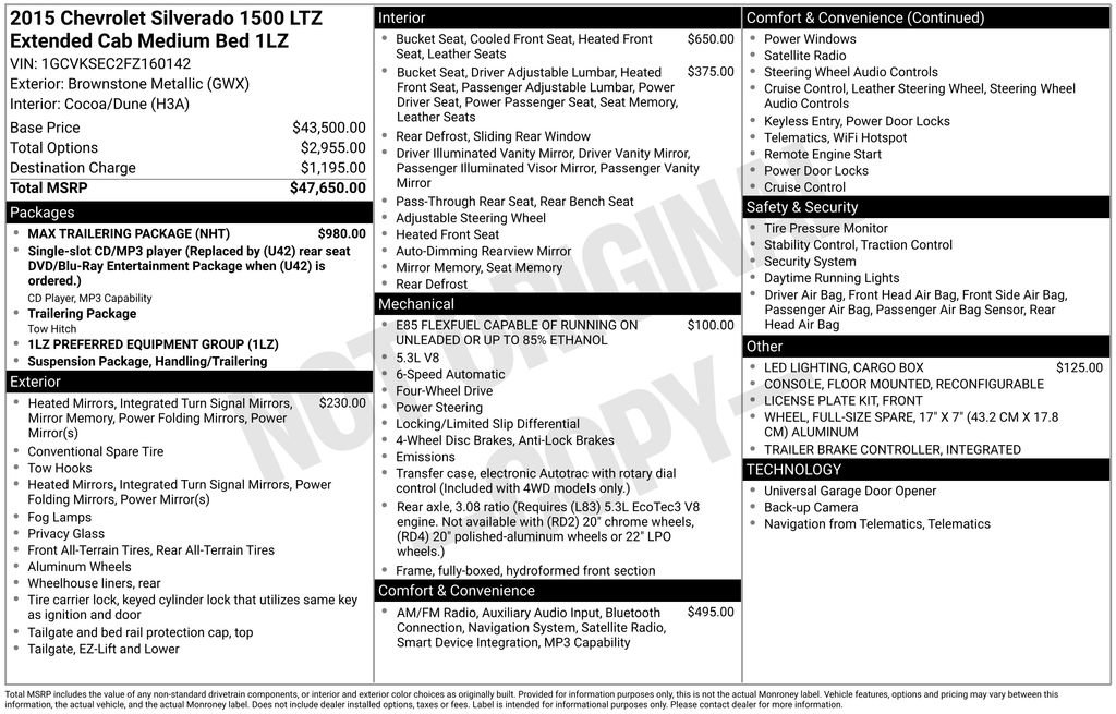 Used 2015 Chevrolet Silverado 1500 LTZ w/ Max Trailering Package image 18