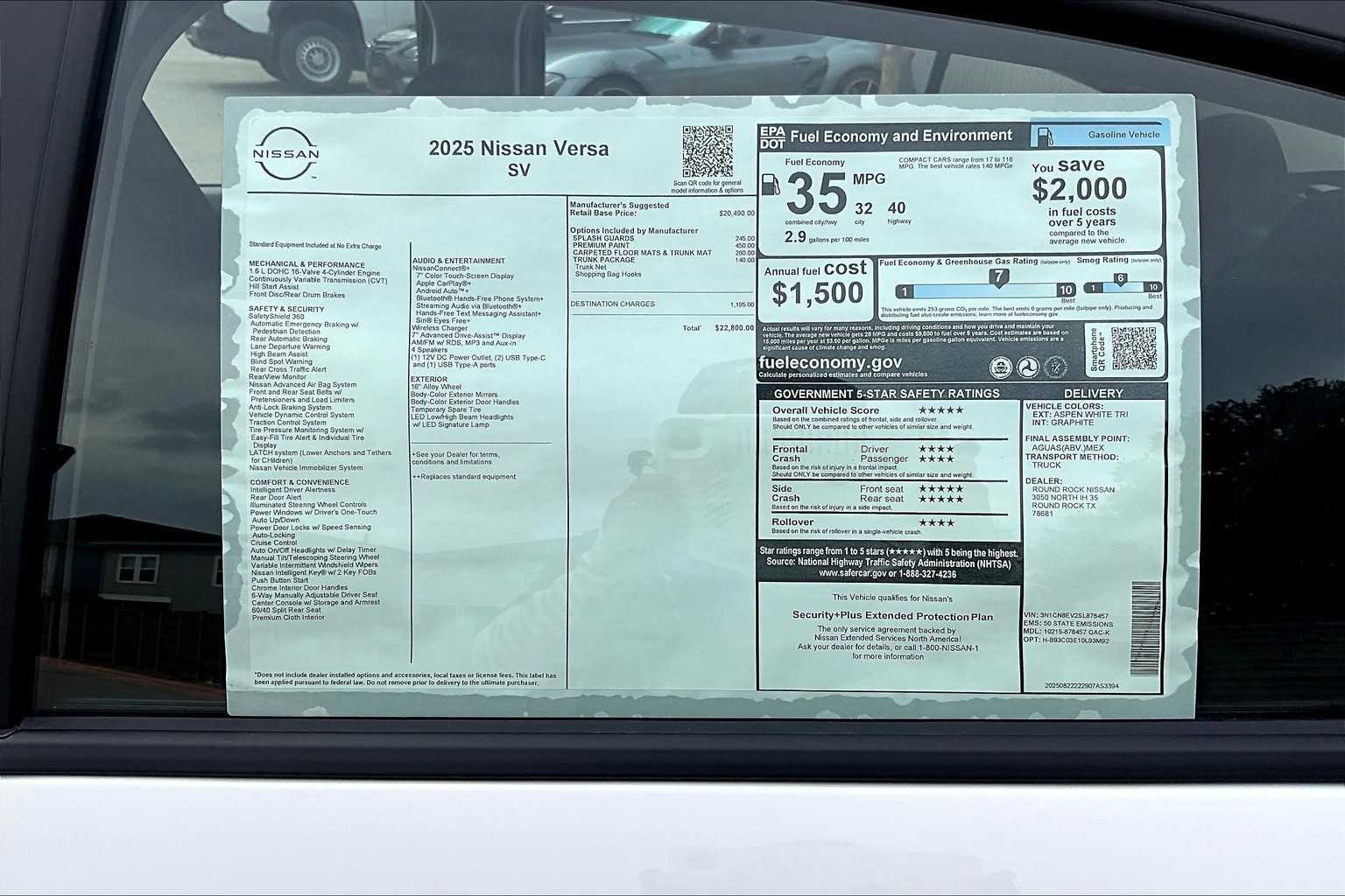 New 2025 Nissan Versa SV w/ Trunk Package FWD image 19