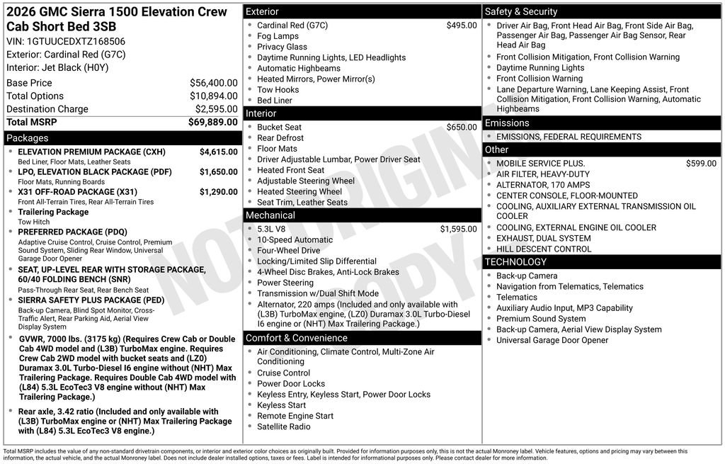 New 2026 GMC Sierra 1500 Elevation w/ Elevation Premium Package image 10