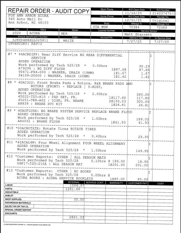 Certified 2020 Acura MDX SH-AWD w/ Advance Package image 30