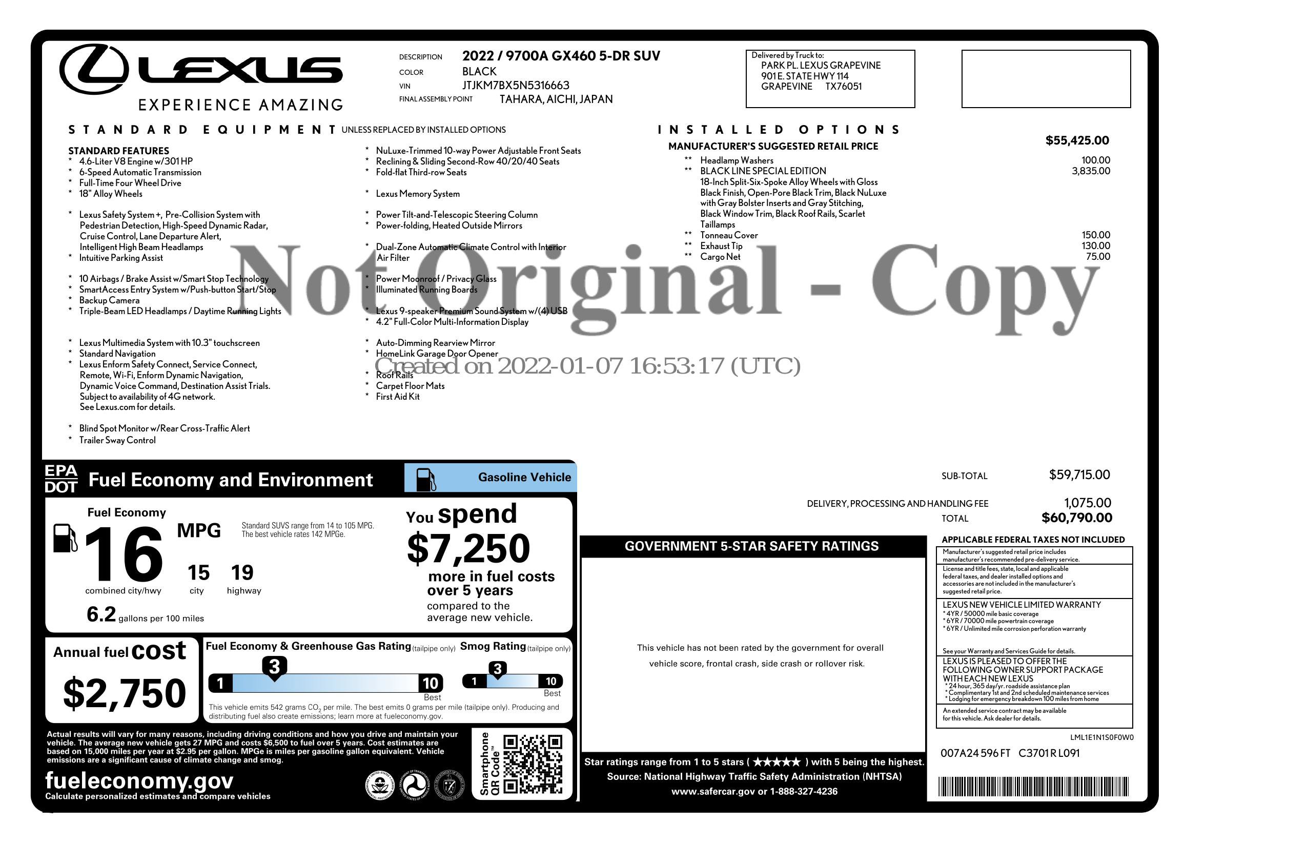 Used 2022 Lexus GX 460 w/ Black Line Special Edition AWD/4WD image 3