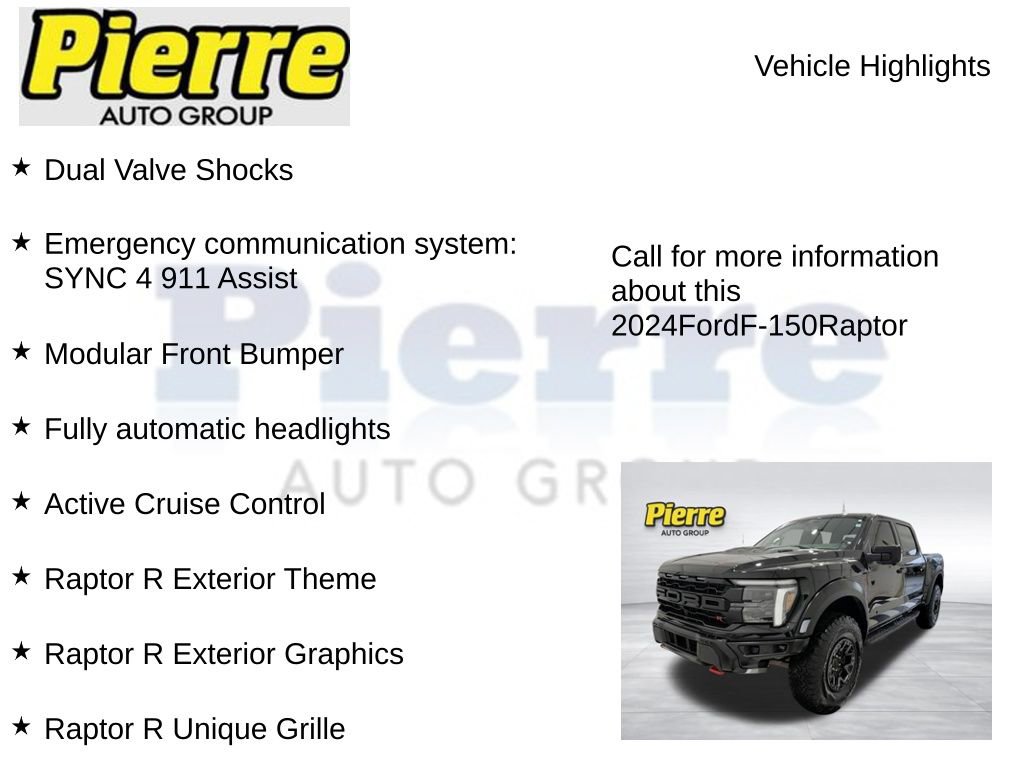 Certified 2024 Ford F150 Raptor w/ Equipment Group 803A Raptor R image 23