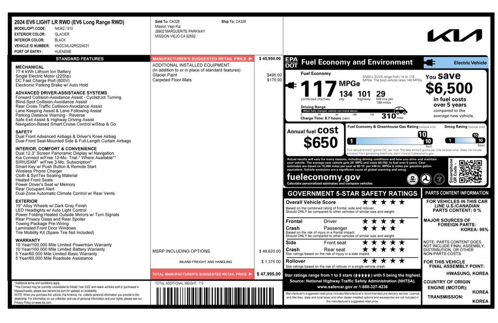 Used 2024 Kia EV6 Light image 5