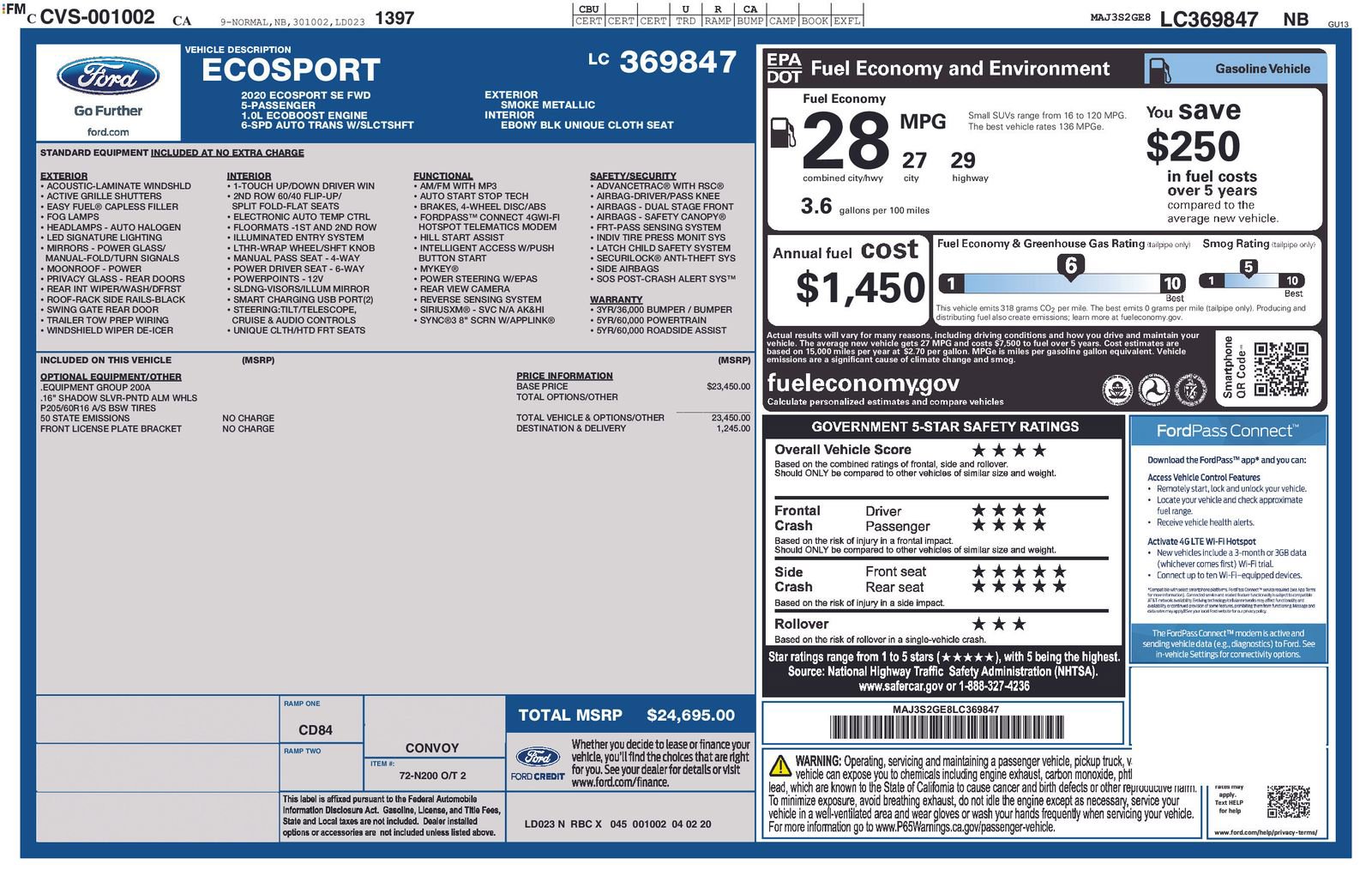 Used 2020 Ford EcoSport SE image 14
