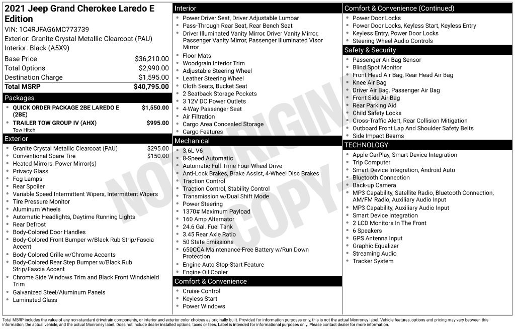 Certified 2021 Jeep Grand Cherokee Laredo AWD/4WD image 4