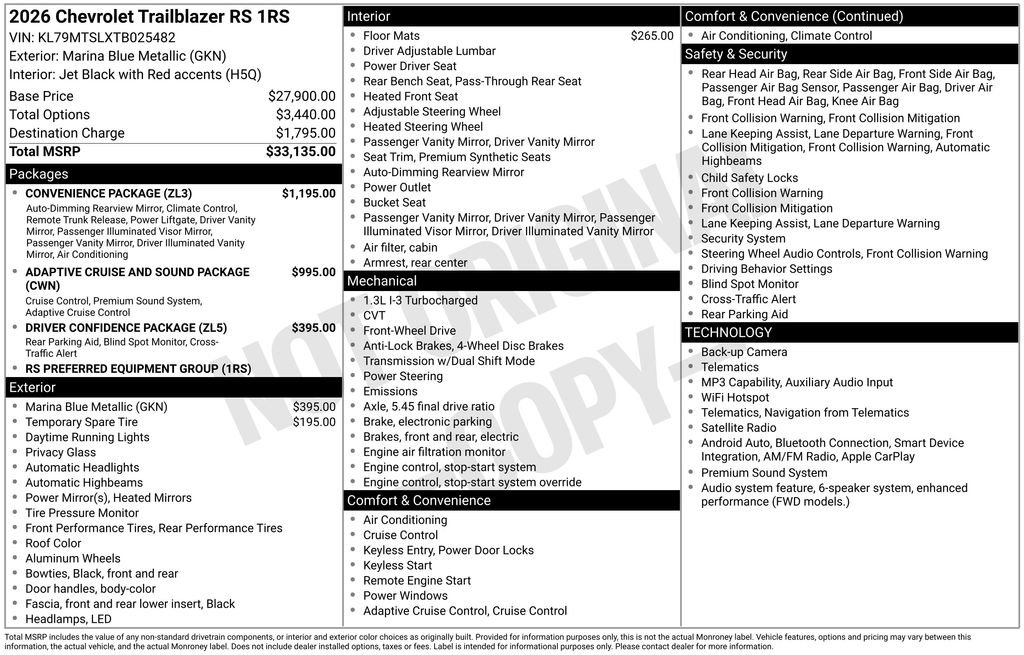 Used 2026 Chevrolet TrailBlazer RS w/ Convenience Package FWD image 5