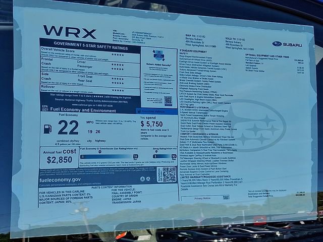New 2026 Subaru WRX Premium AWD/4WD image 22