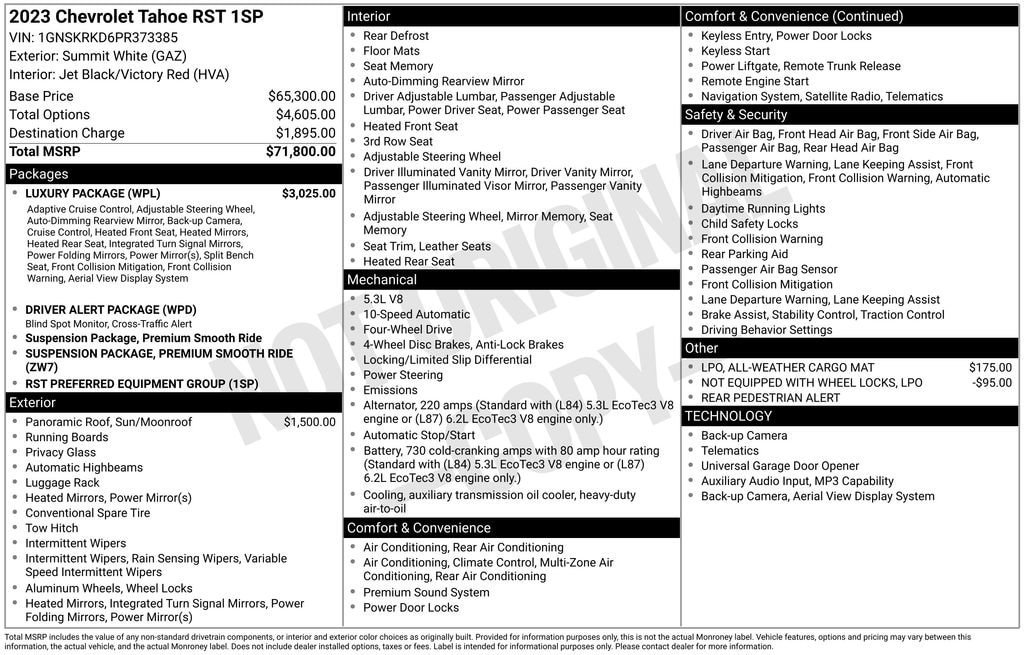 Certified 2023 Chevrolet Tahoe RST w/ Luxury Package AWD/4WD image 11