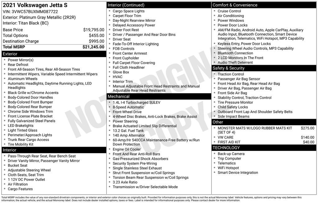 Used 2021 Volkswagen Jetta S image 30