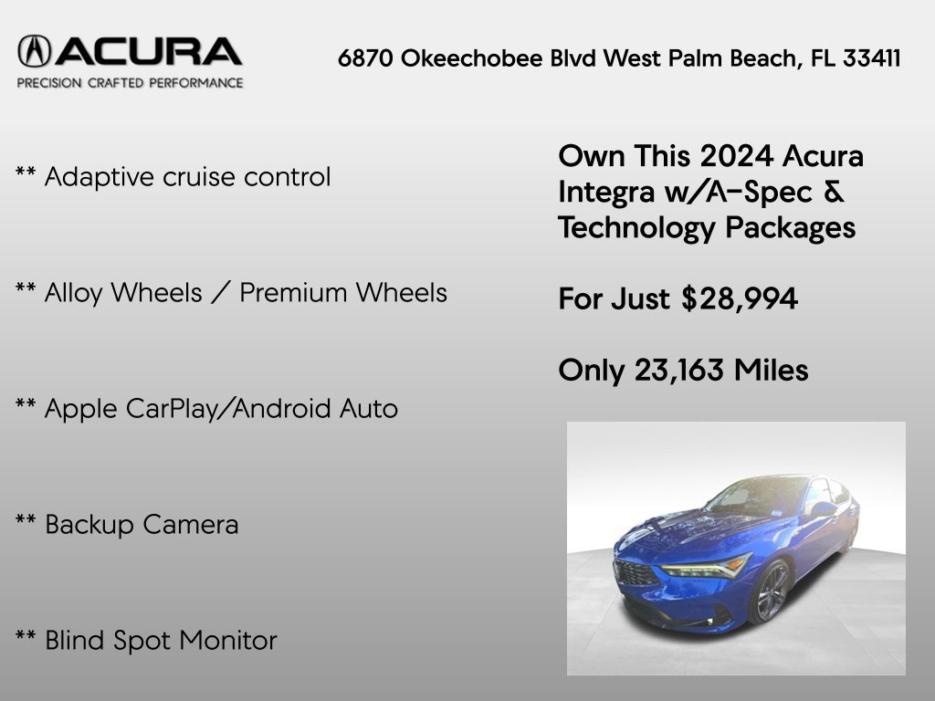 Certified 2024 Acura Integra A-Spec w/ Technology Package FWD image 7