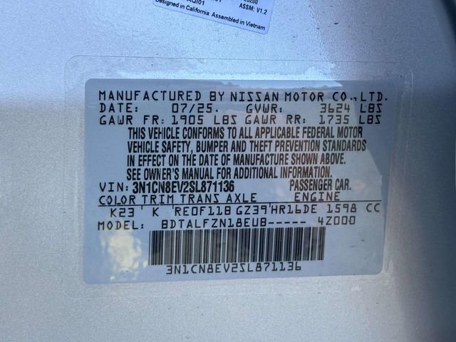 New 2025 Nissan Versa SV w/ Trunk Package image 24