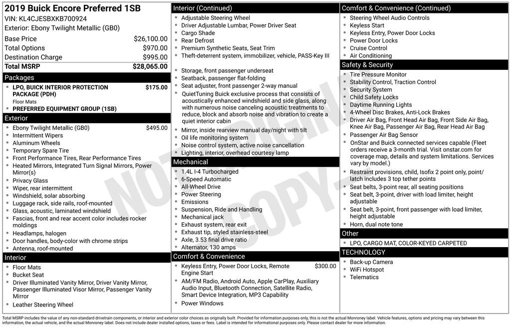 Used 2019 Buick Encore Preferred image 11