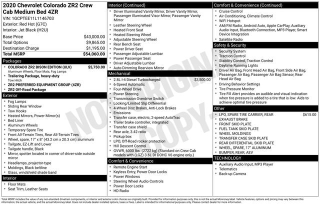 Used 2020 Chevrolet Colorado ZR2 w/ Colorado ZR2 Bison Edition image 34