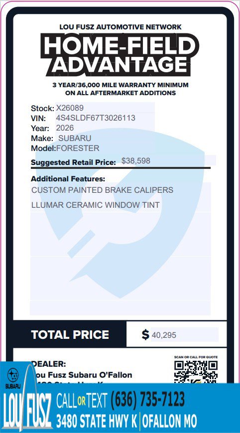 New 2026 Subaru Forester Sport w/ Sport Package image 2