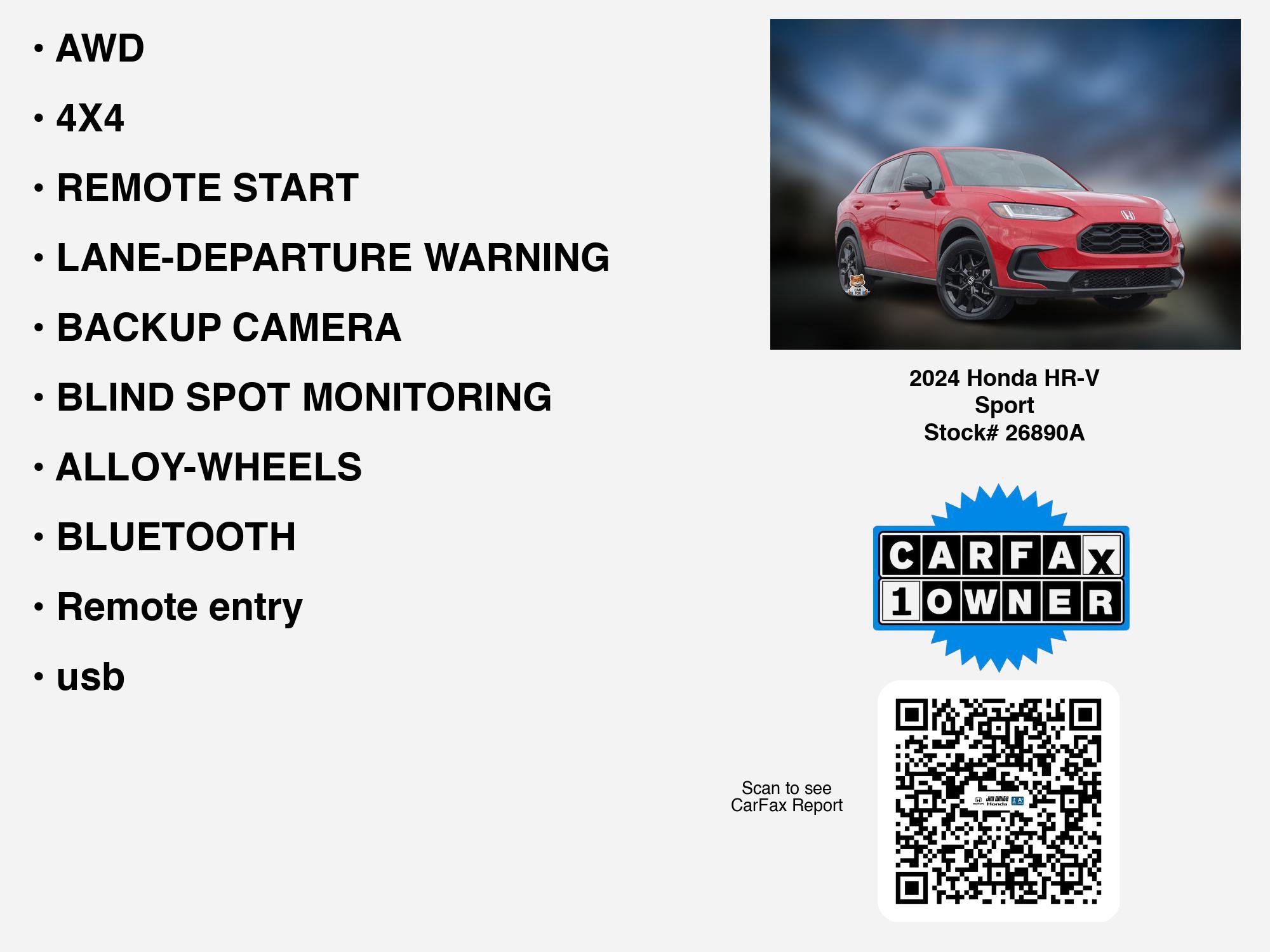 Certified 2024 Honda HR-V Sport image 7
