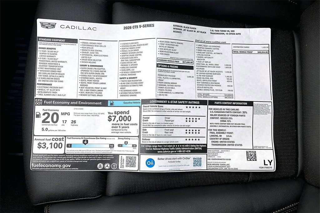 New 2026 Cadillac CT5 V w/ Technology Package image 14