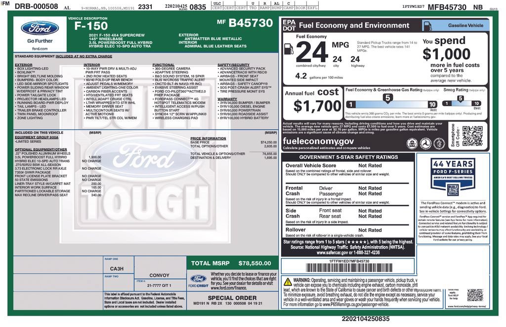 Certified 2021 Ford F150 Limited AWD/4WD image 26