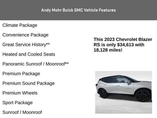 Used 2023 Chevrolet Blazer RS w/ Driver Confidence II Package AWD/4WD image 8