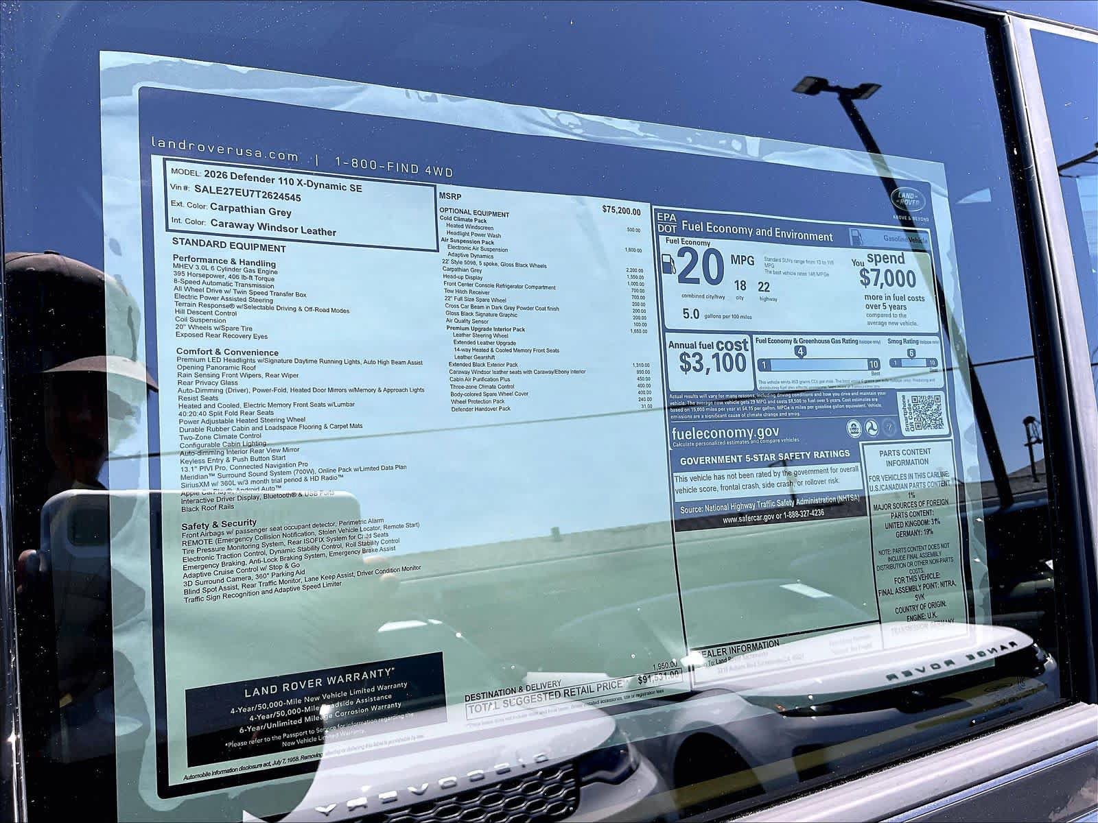New 2026 Land Rover Defender 110 X-Dynamic SE AWD/4WD image 37