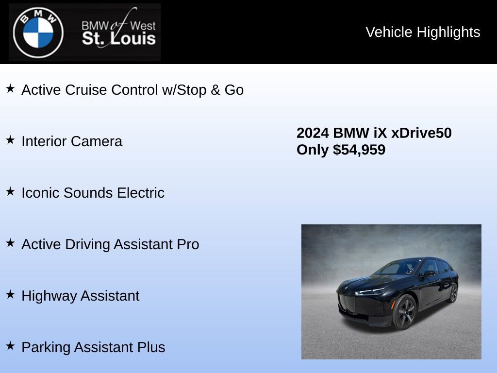 Used 2024 BMW iX xDrive50 w/ Premium Package AWD/4WD image 16
