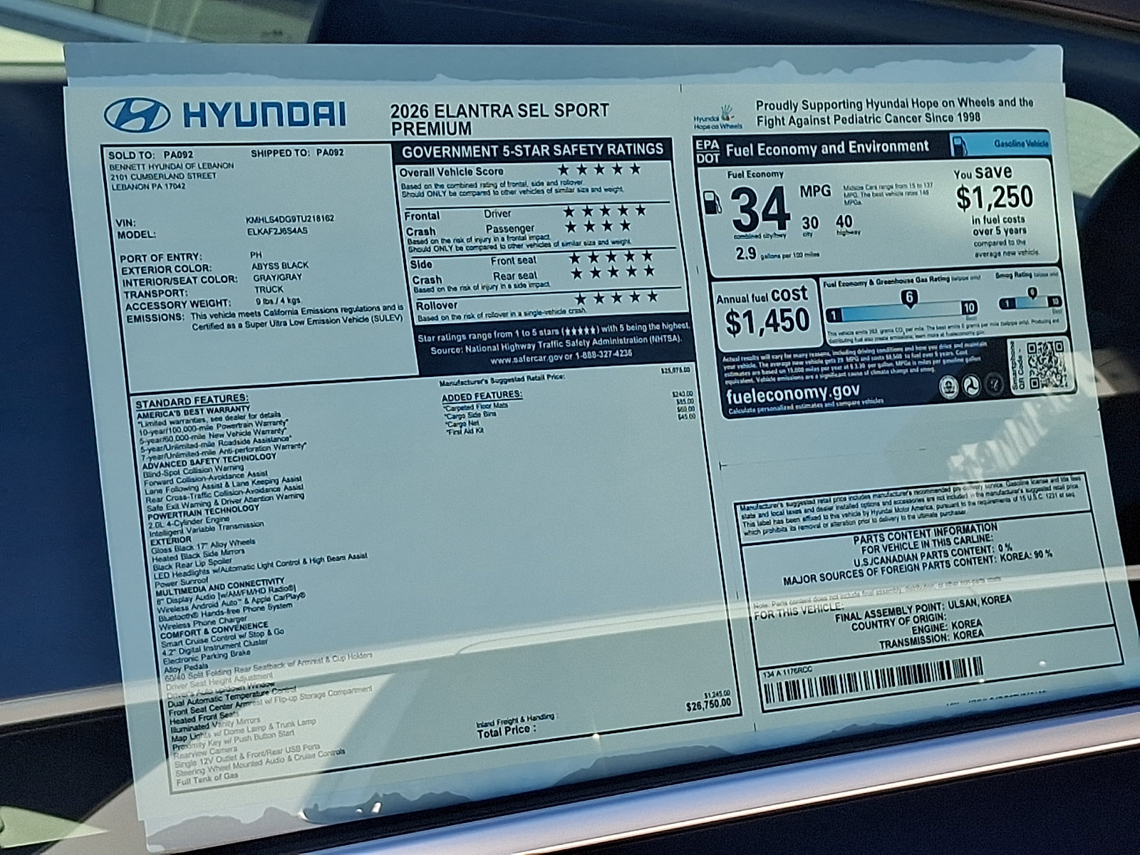 New 2026 Hyundai Elantra SEL Sport Premium FWD image 3