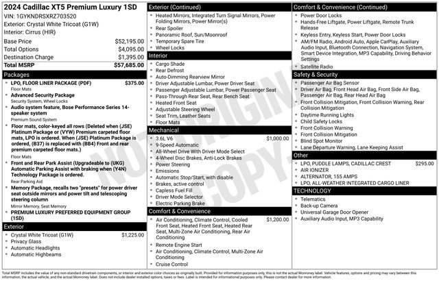 Used 2024 Cadillac XT5 Premium Luxury w/ LPO, Floor Liner Package AWD/4WD video 2