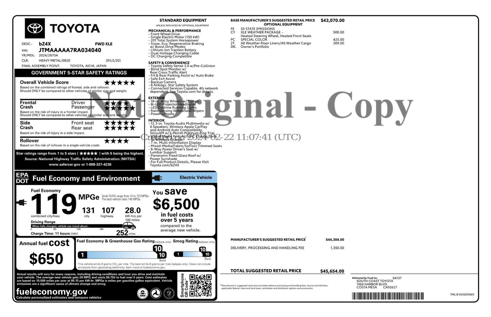 Used 2024 Toyota bZ4X XLE image 52