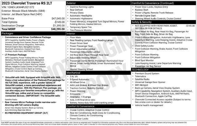 Certified 2023 Chevrolet Traverse RS AWD/4WD image 6